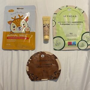Sephora masks and animal fun facial. 4 items total. All new never used